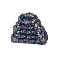 Lion-8978 5 Li Çicekli Lacivert Yatak